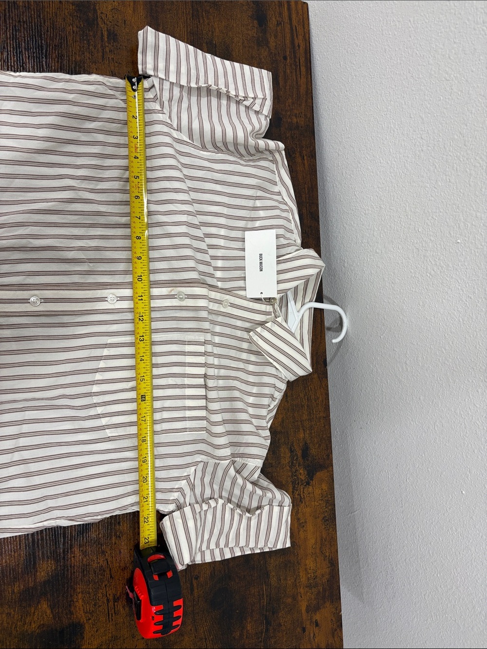 Buck Mason Women’s Stripe Mainstay S/S Crop Top Natural Brown Reef Shirt NWT - Picture 7 of 7